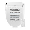 Brondell Swash Select DR802 Bidet Seat with Warm Air Dryer and Deodorizer, Round White DR802-RW